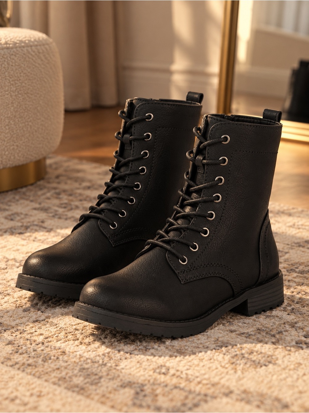 Amazon Essentials Women's Lace-Up Combat Ankle Boots